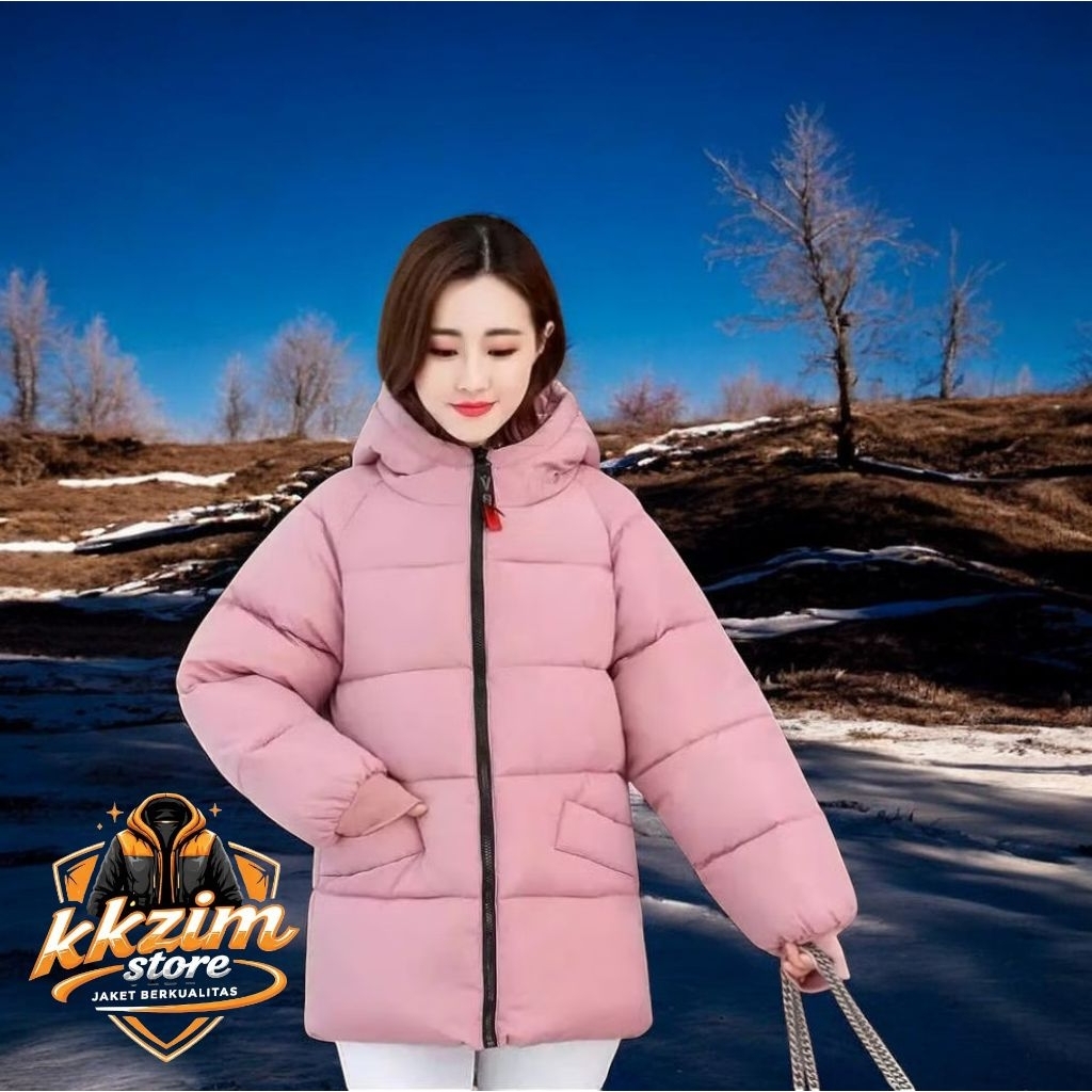 Jaket winter wanita musim dingin bahan import