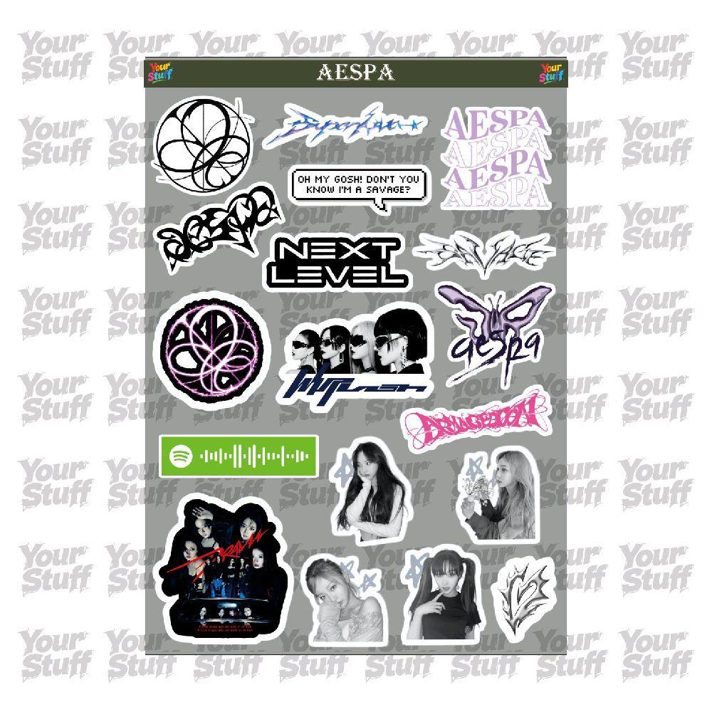 18Pcs AESPA Sticker Pack | Sticker AESPA Mix Aesthetic