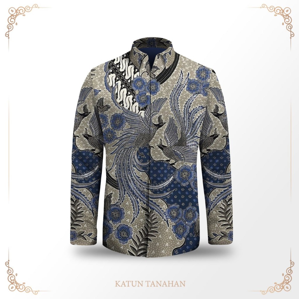 Batik pria kemeja lengan panjang bahan katun premium batik tulis pola baju pria lengan pendek mewah 