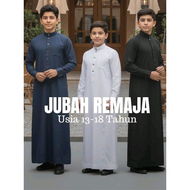 Misfalah - Jubah Gamis Remaja 13-18 Pria ARBAZ Bahan Polywoven Premium Elegan dan Nyaman Dipakai Seh