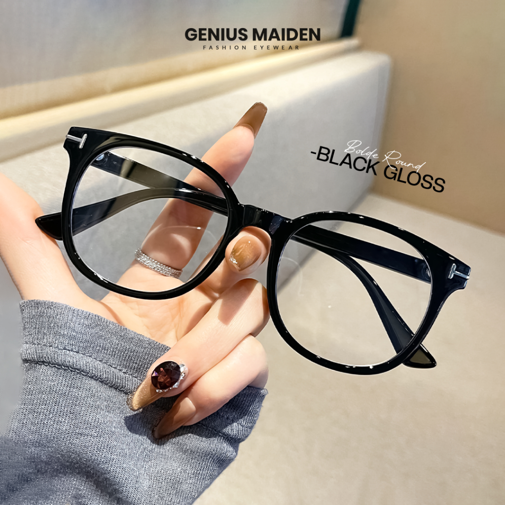 Genius Maiden Kacamata Minus Lensa Anti Radiasi Blueray Bluecromic Photocromic Bahan TR90 Model Roun