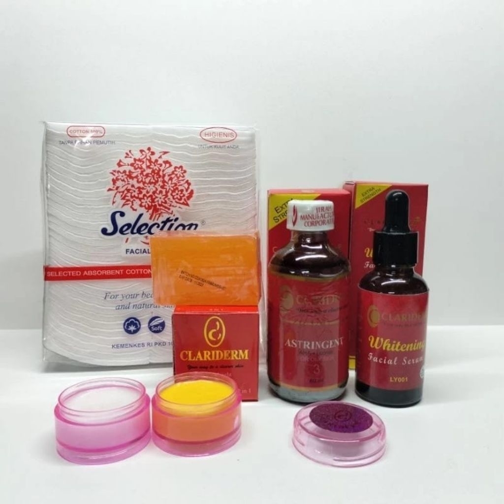 PAKET CREAM CLARIDERM SUSUN 6IN1 TONER ORI, KAPAS