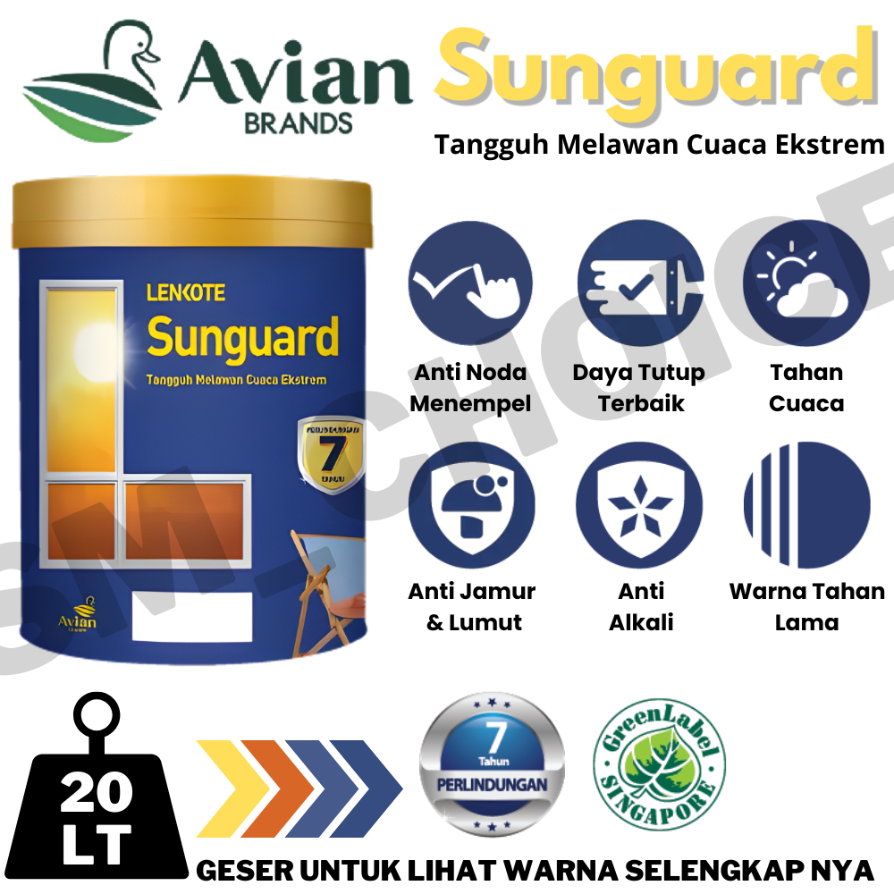 AVIAN SUNGUARD 20LT AVIAN LENKOTE SUNGUARD 20 LITER CAT TEMBOK EKSTERIORTAHAN CUACA EKSTREM