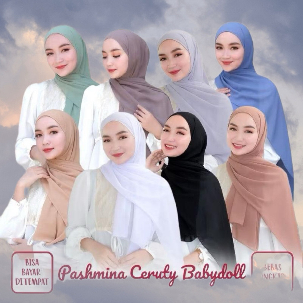 PASHMINA CERUTY BABY DOLL POLOS/PASHMINA CERUTY INSTAN IMPORT