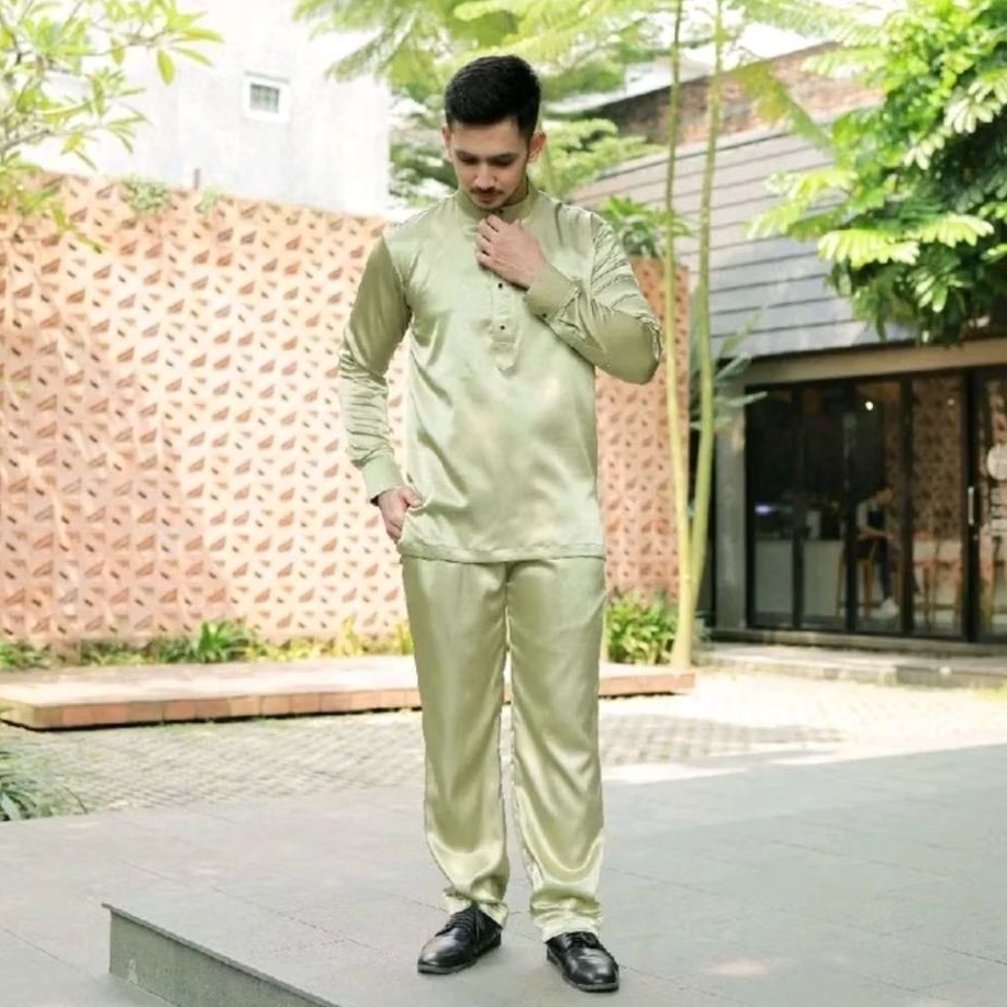 Baju Kurung Melayu Pria Set Songket Baju Adat Pria Melayu Set Melayu Pria + Songket Baju Kurung Laki
