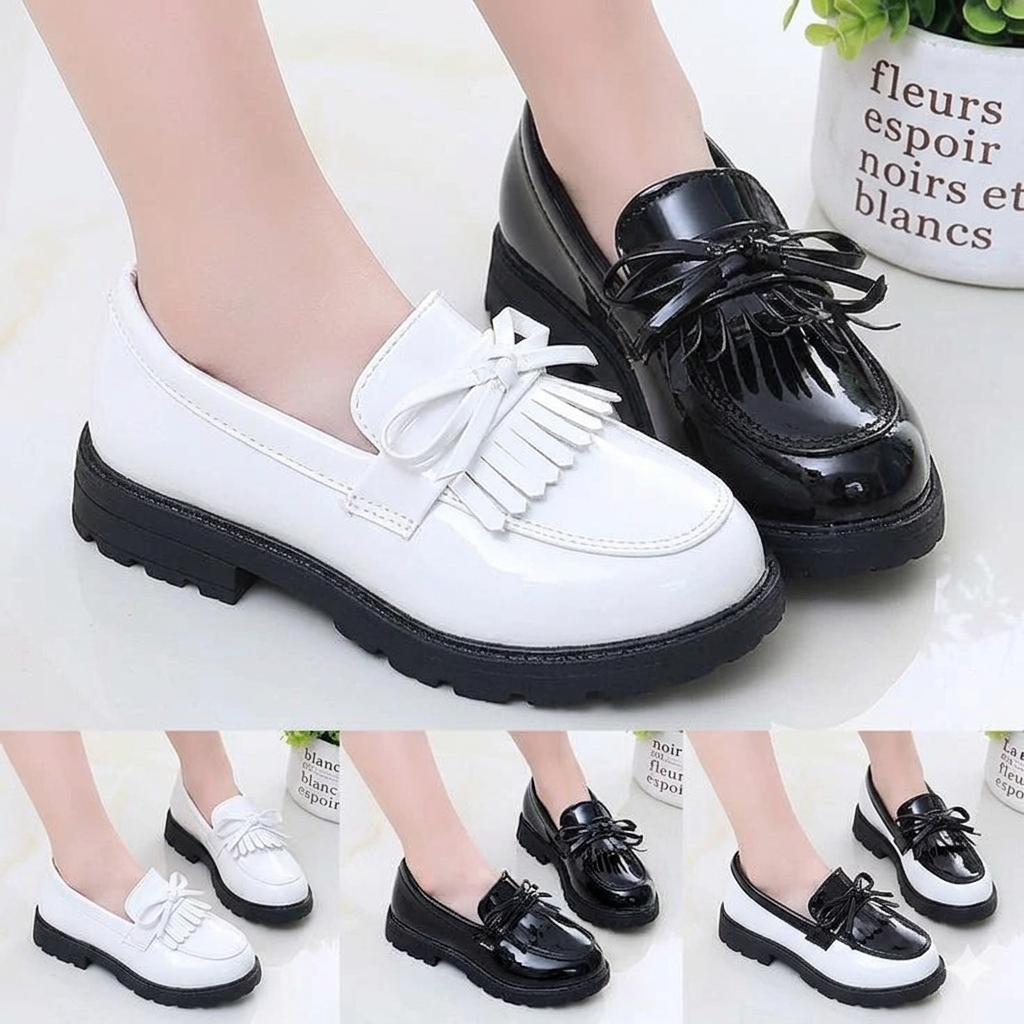 Sepatu Dockmart Anak Perempuan model Tali Pita/sepatu anak formal/sepatu anak sekolah