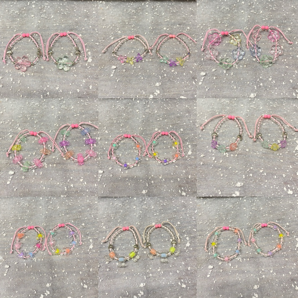 1 Pcs Gelang Manik Bening Pink Khas Jogja