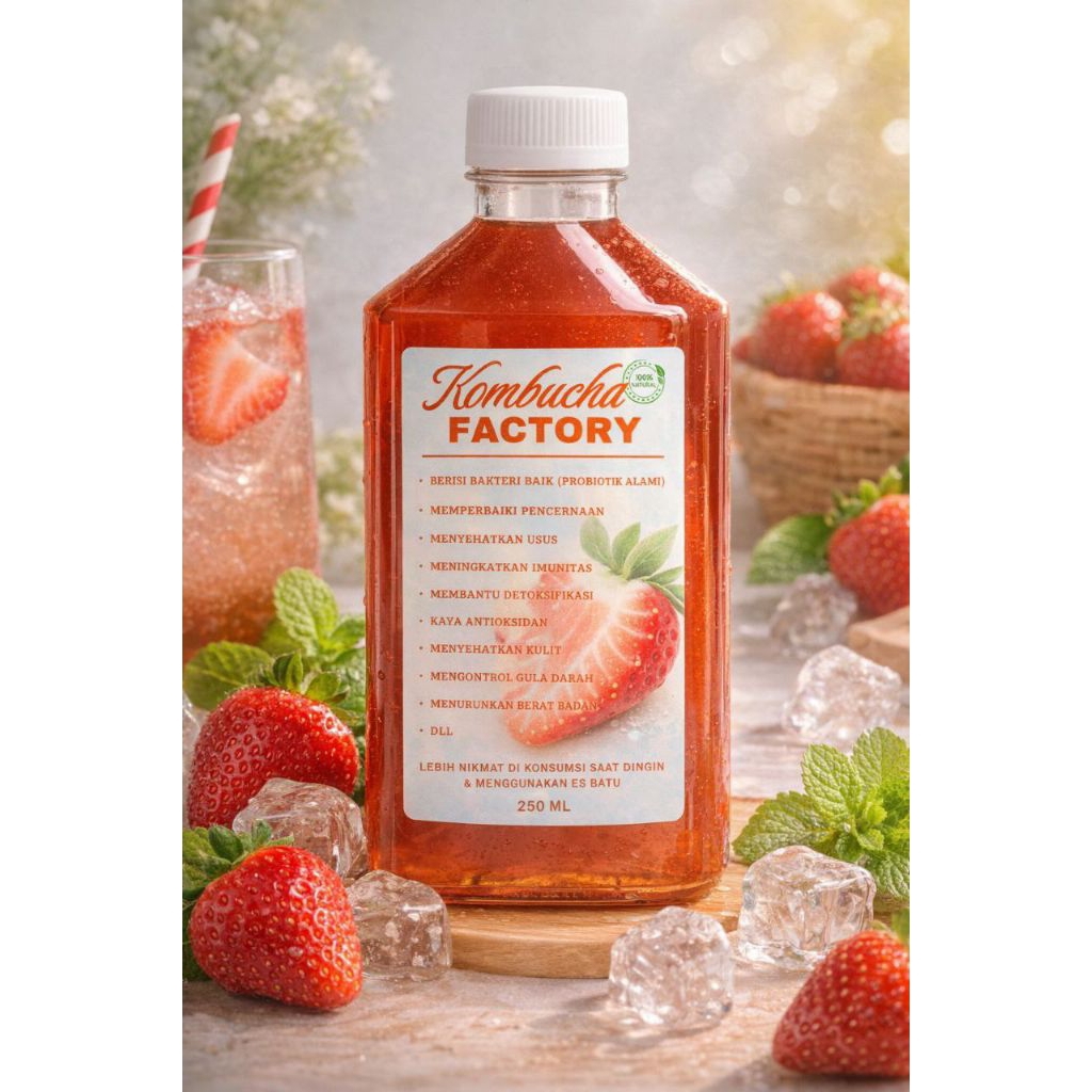 Kombucha Factory Minuman Soda Alami Rasa Buah Asli Sehat tanpa Pengawet
