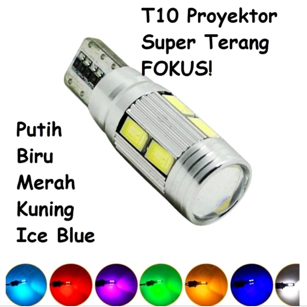 lampu led t10 colok senja sein mundur canbus lensa projie proyektor super terang