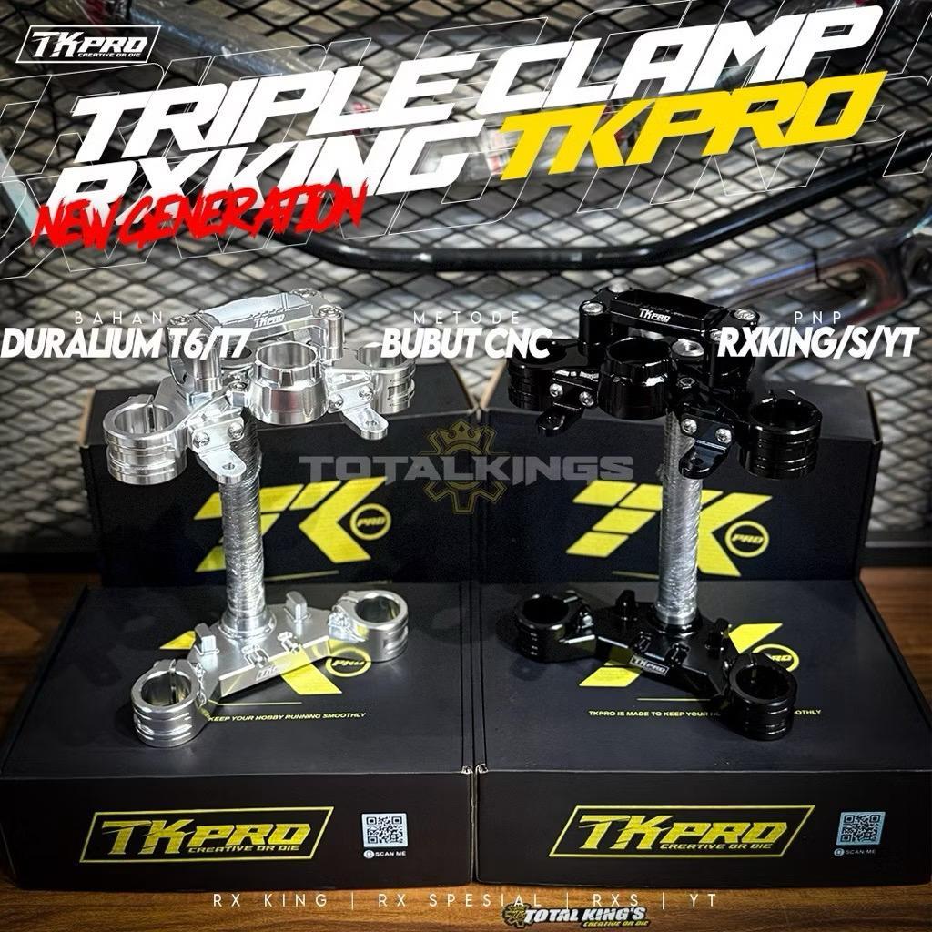 TRIPLE CLAMP TK PRO GEN 2 NEW DESIGN / SEGITIGA ATAS BAWAH AS 30 AS 33 RX KING DURAL CNC TK PRO