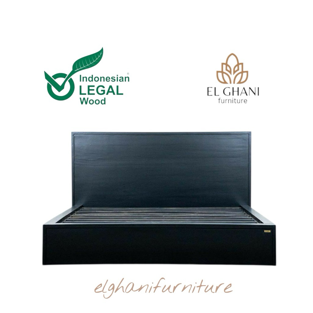 dipan Kayu jati minimalis modern samping laci