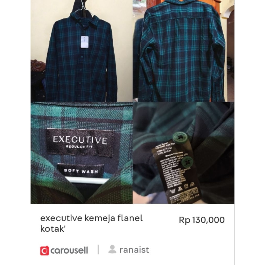 executive kemeja flanel kotak