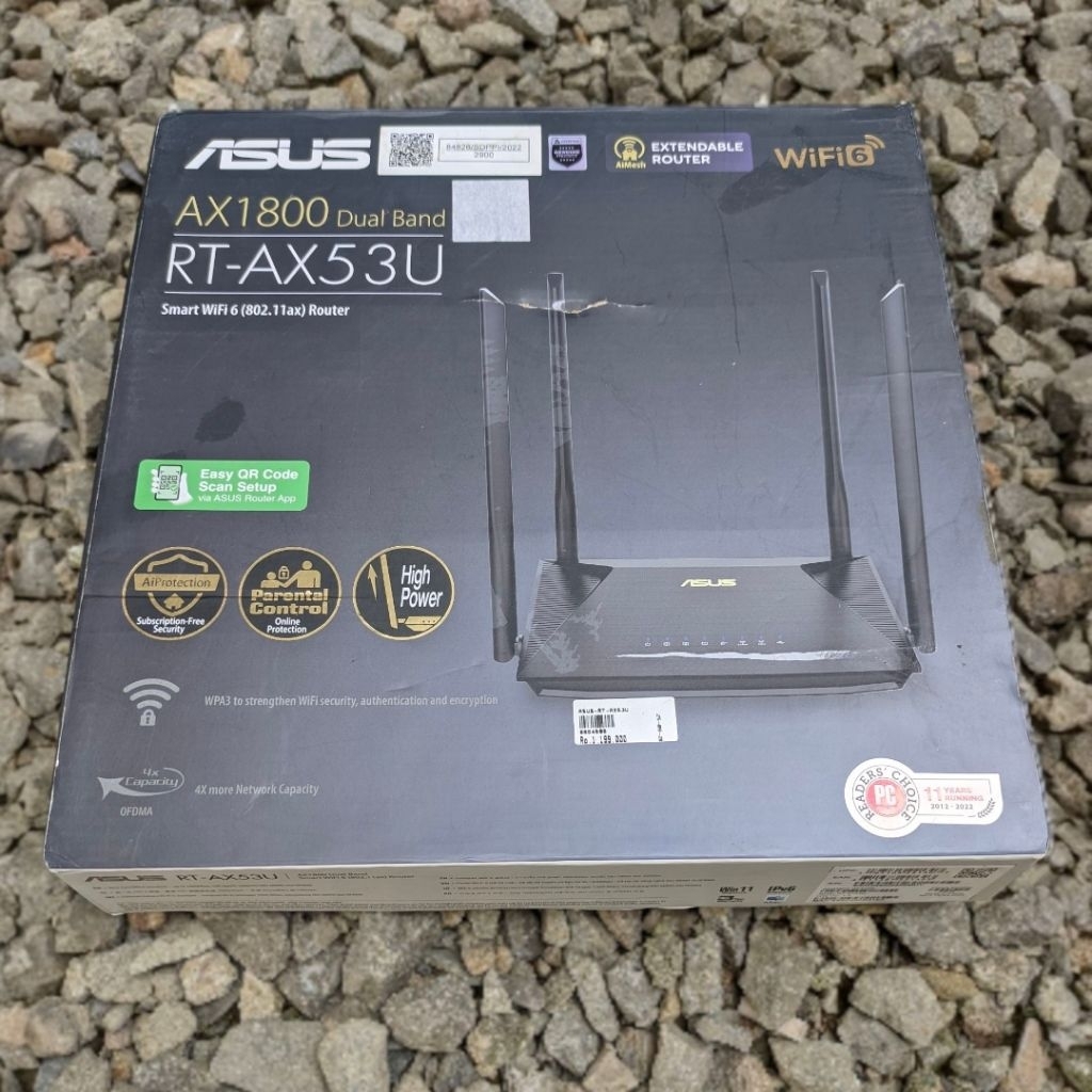 Extender Router ASUS RT-AX53U WiFi 6 AX1800 Dual Band AiMesh (Paket Bundle 2 Unit) MU-MIMO OFDMA | M