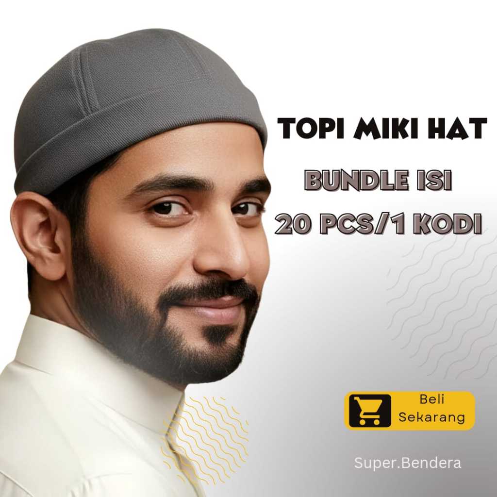 (BUNDLE 20 PCS/1 KODI) Super Topi Peci Polos Pria Dewasa Miki Hat Kopiah Desain Elegan