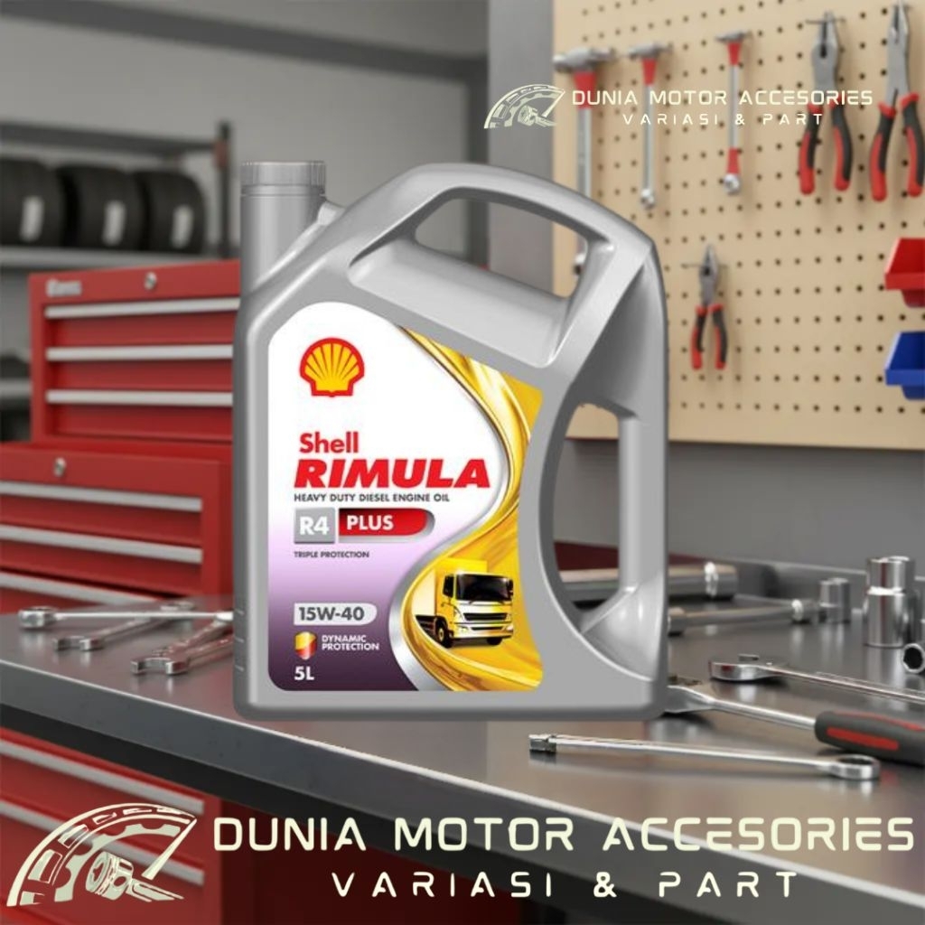 Oli mobil Shell Rimula R4X Plus 15W-40 5 Liter