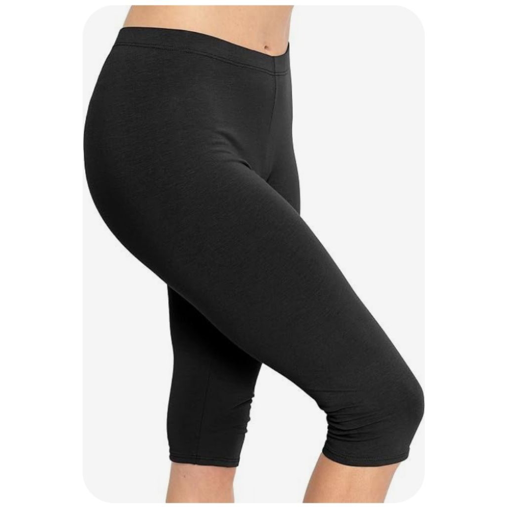 Leging Pendek Jumbo 3/4 Bawah Lutut Wanita