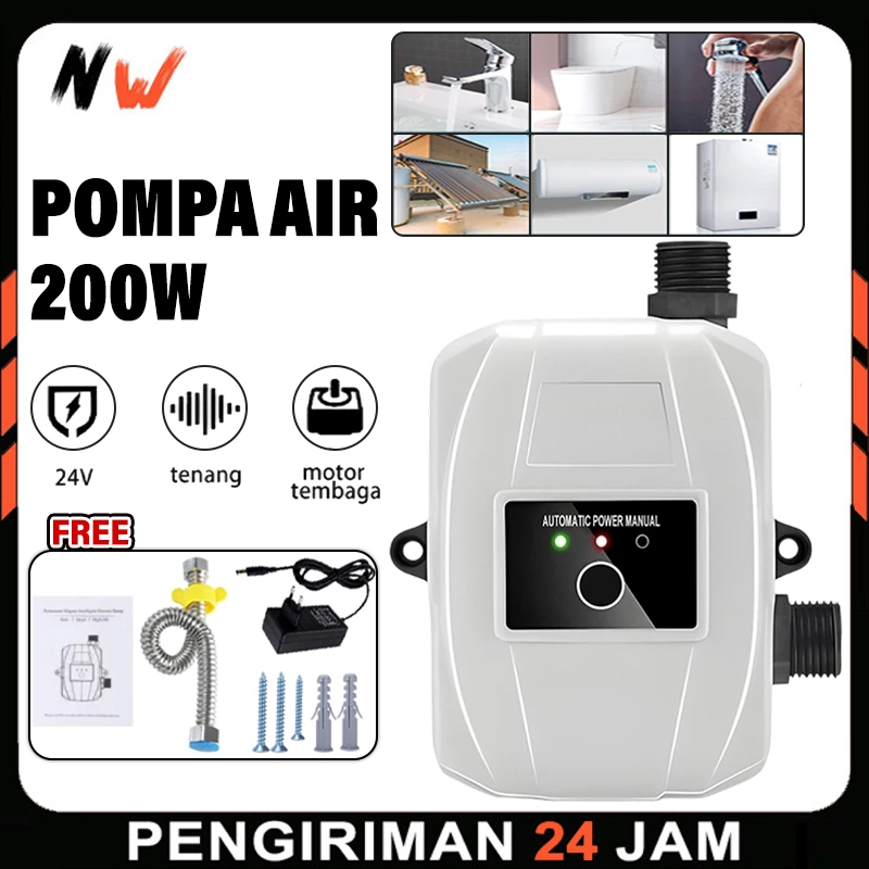 Pompa Booster Pendorong Air Otomatis 150W/200W Heater & Shower Booster Pump Hemat Listrik
