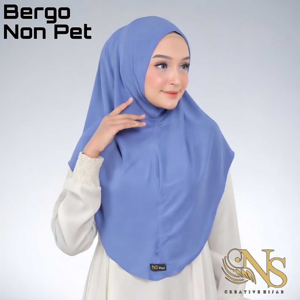 NS Hijab Non Pet Syria " L "Tanpa Topi HIjab Daily Kerudung Simple Khimar Syar'i Jersey Premium by N