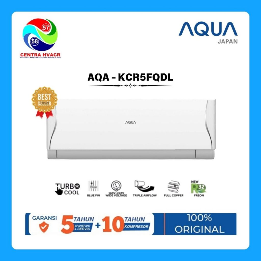 AC Split Wall Aqua Standar 1/2 PK 0,5 PK Model AQA-KCR5FQDL3
