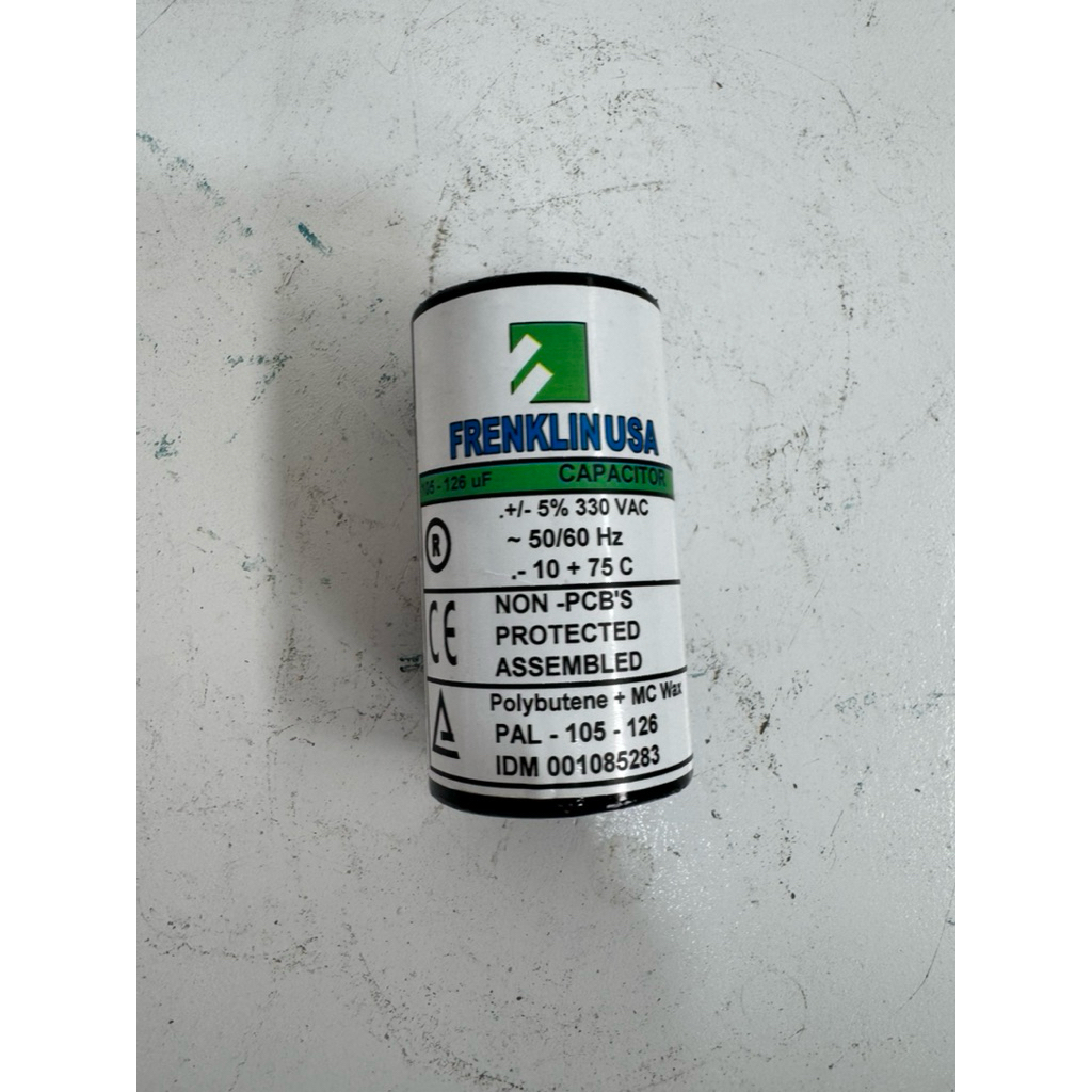 Kapasitor 105 uf  Kapasitor frenklinUSA atau 105 uf 126 uf kapasitor 105 uf - 126 uf kapasitor 105uf