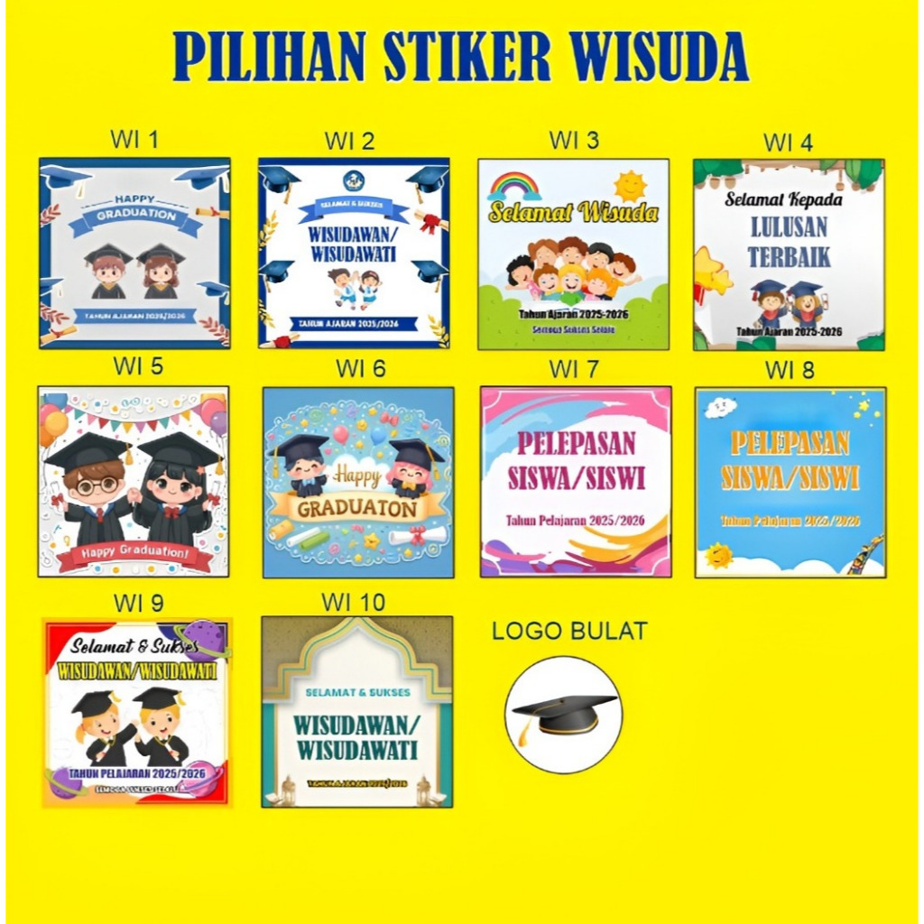 STIKER PIALA WISUDA | STIKER PIALA