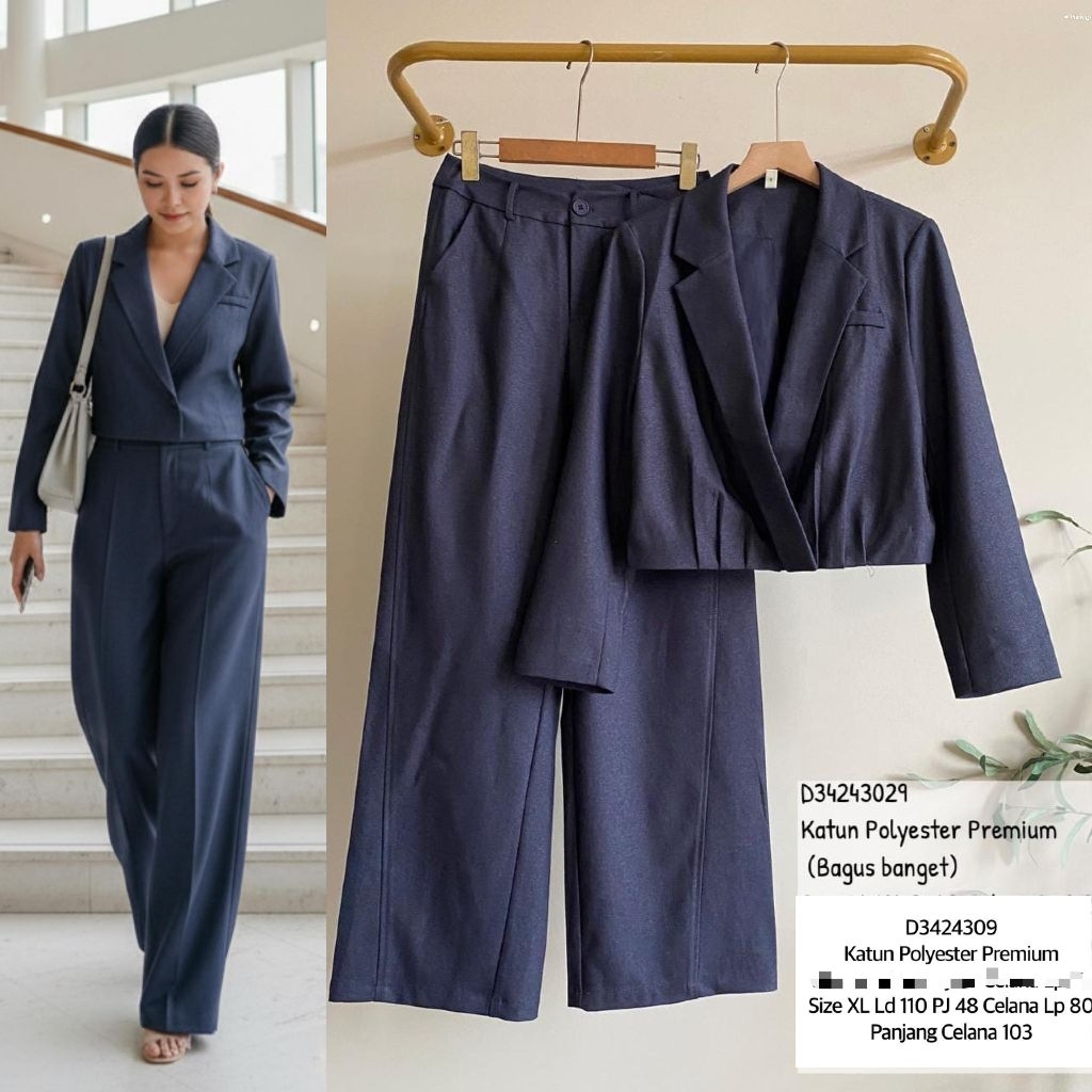 Real pic ORIGINAL dan TERMURAH Stelan PREMIUM Butik IMPORT / One set Jumbo PREMIUM Butik / Stelan Fa