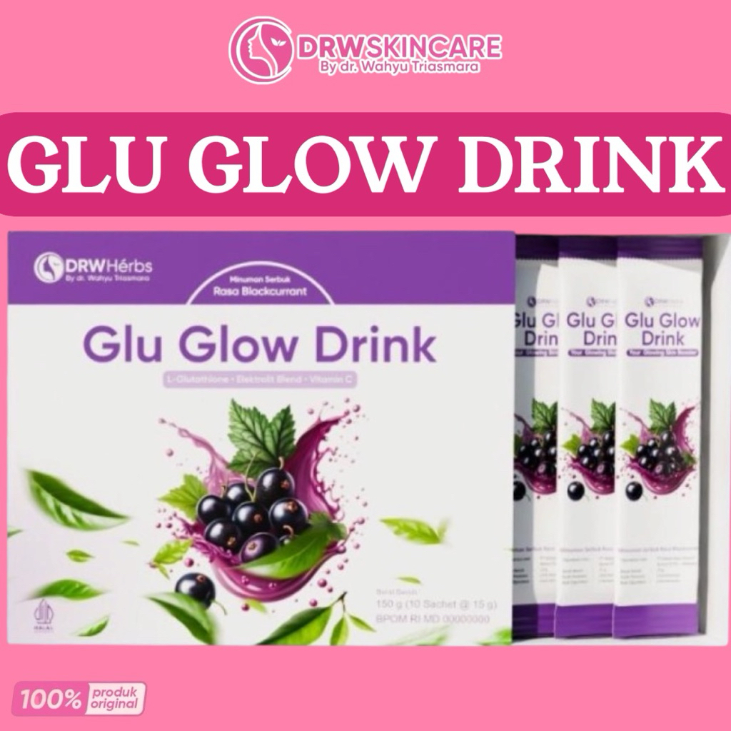 DRW Skincare Glu Glow L-Glutation Drink Kulit Glowing Putih Bersih Merata Mencerahkan dari Dalam Min