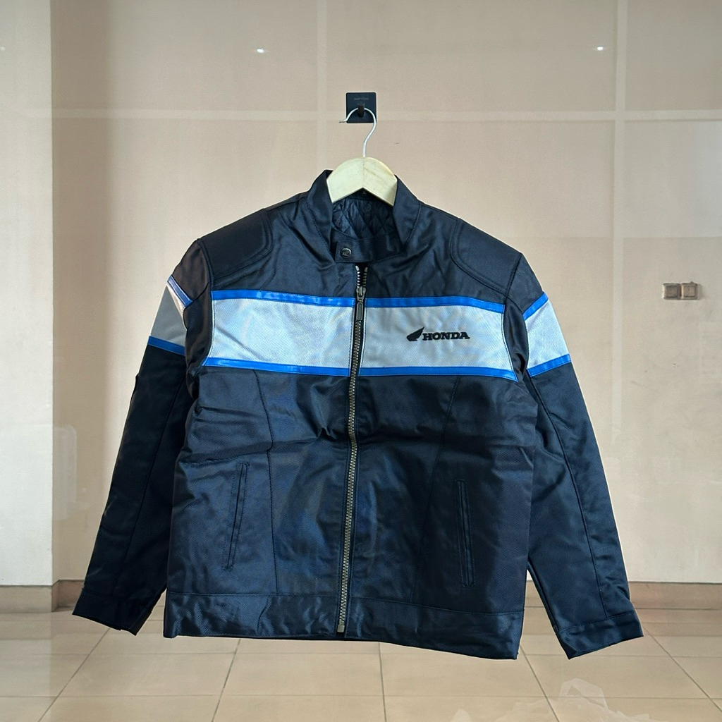 Jaket Sepeda Motor Honda ASLI Supra X hitam biru silver