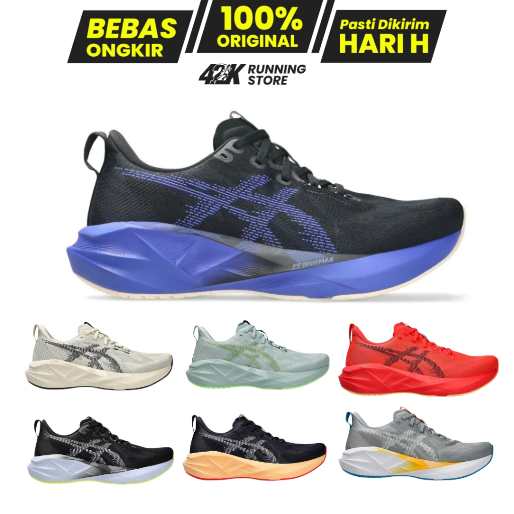 ASICS Novablast 5 Original Sepatu Lari Pria FF Blast Plus Cushion Running Shoes Original