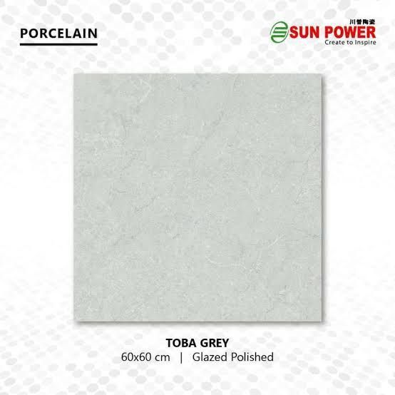 SUN POWER TOBA GREY 60 X 60 / GRANIT GLAZE POLISHED GRANIT LANTAI RUMAH TERAS MEJA DAPUR DINDING