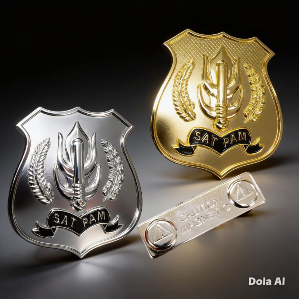 LENCANA PIN SATPAM KEWENANGAN BESAR SECURITY KANCING MAGNET