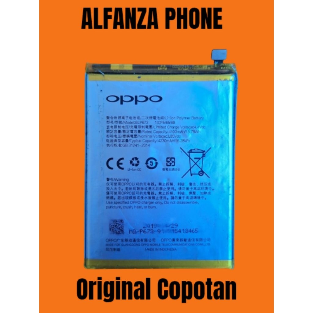 Baterai Oppo A3S , A5 , A7 Normal Jaya Sudah Ditested Ori Copotan