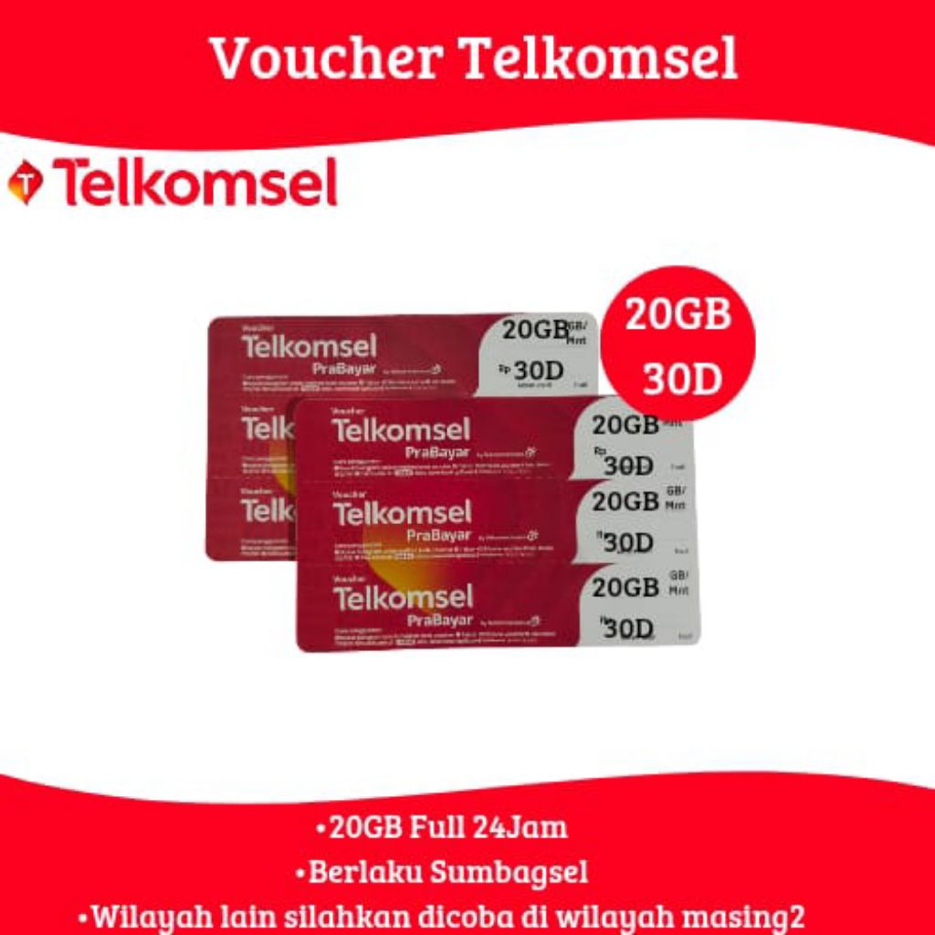 Telkomsel Voucher 30hr 20GB (18GB+2GB WA)