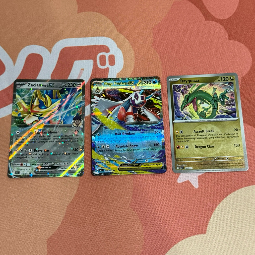 Mega Froslass EX Zacian Hop EX Rayquaza Ball