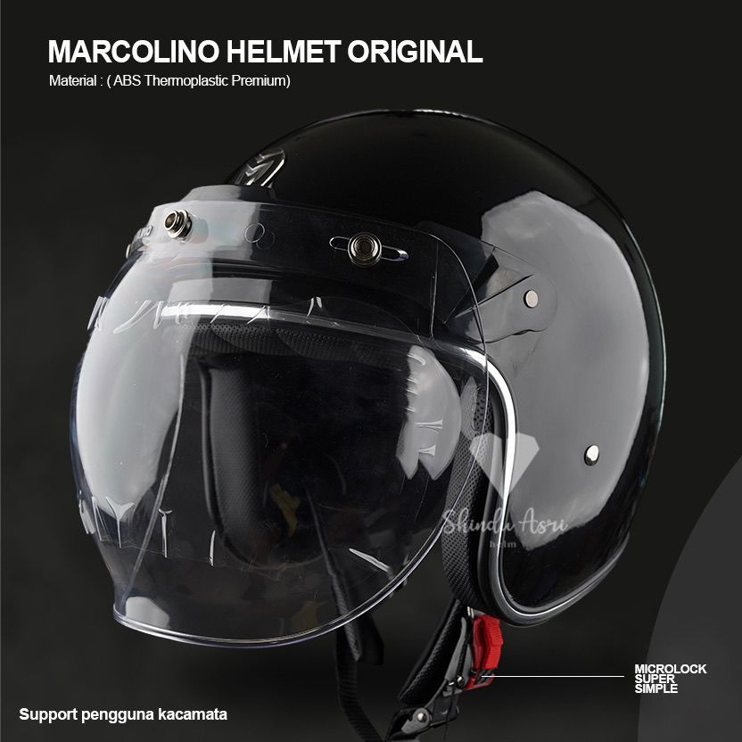 HELM RETRO MARCOLINO LIST CHROME VISOR