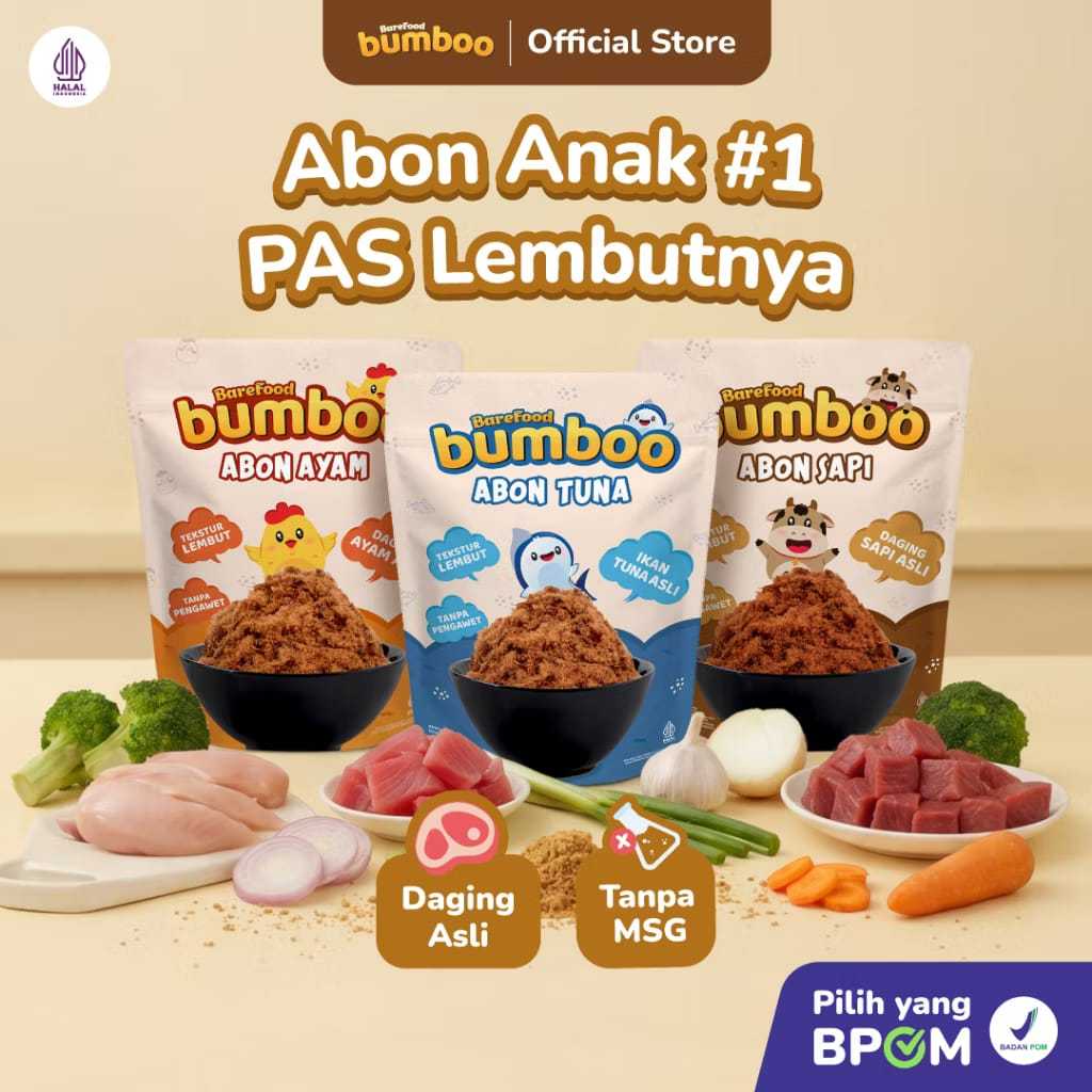 BAREFOOD BUMBOO Abon MPASI tanpa MSG & Pengawet - Abon Bumboo Abon MPASI Bayi