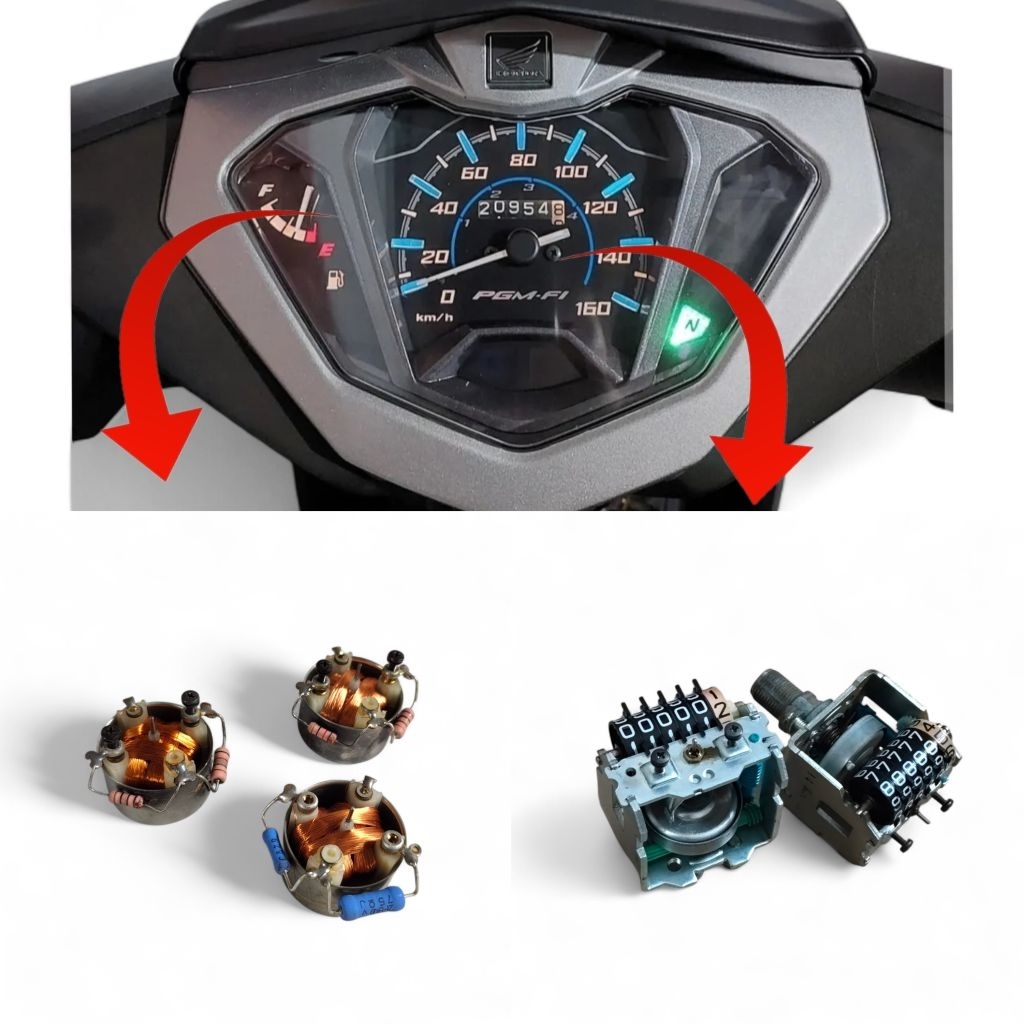 SPEEDOMETER SPIDO AMPER BENSIN DAN KECEPATAN KM HONDA SUPRA X 125 FI ORIGINAL SECOND