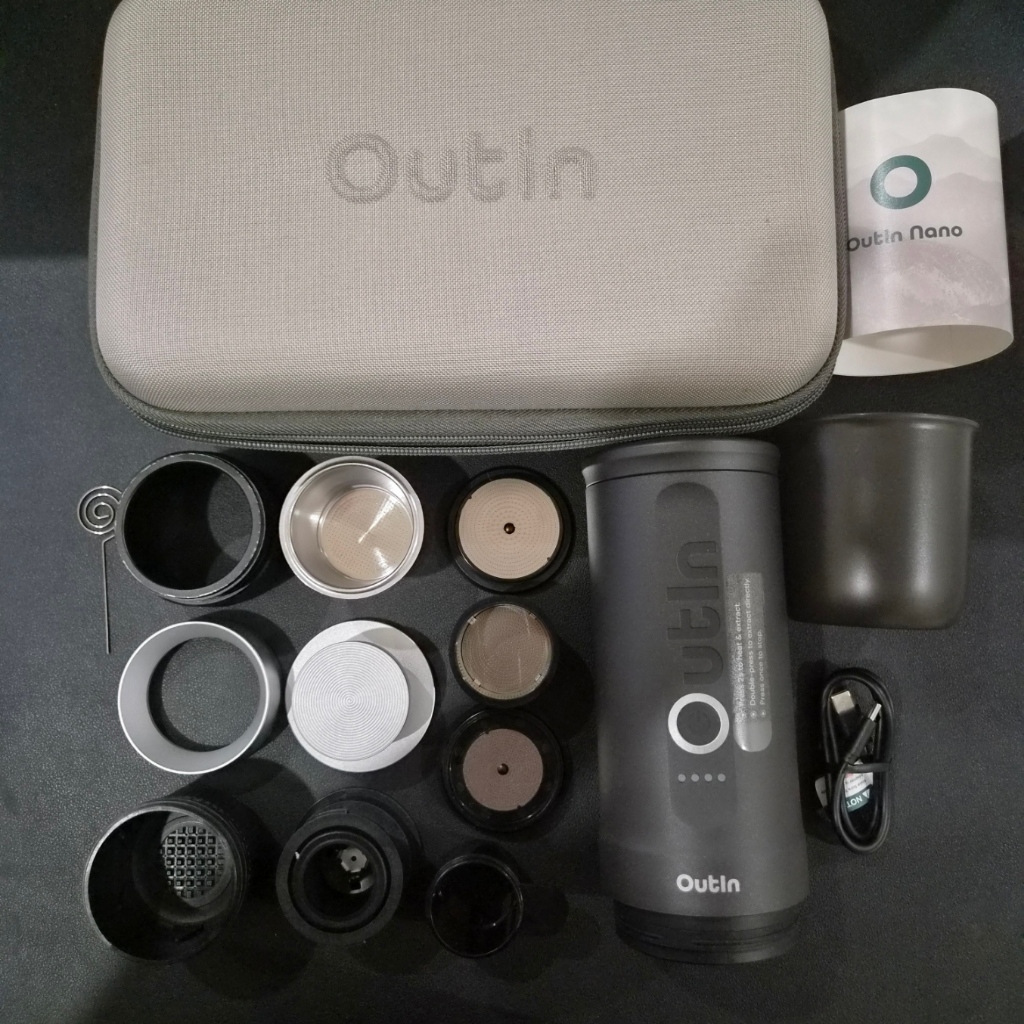 Paket Outin Nano Portable Espresso Machine, Basket Plus dan Carrying Case Second Very Good Condition