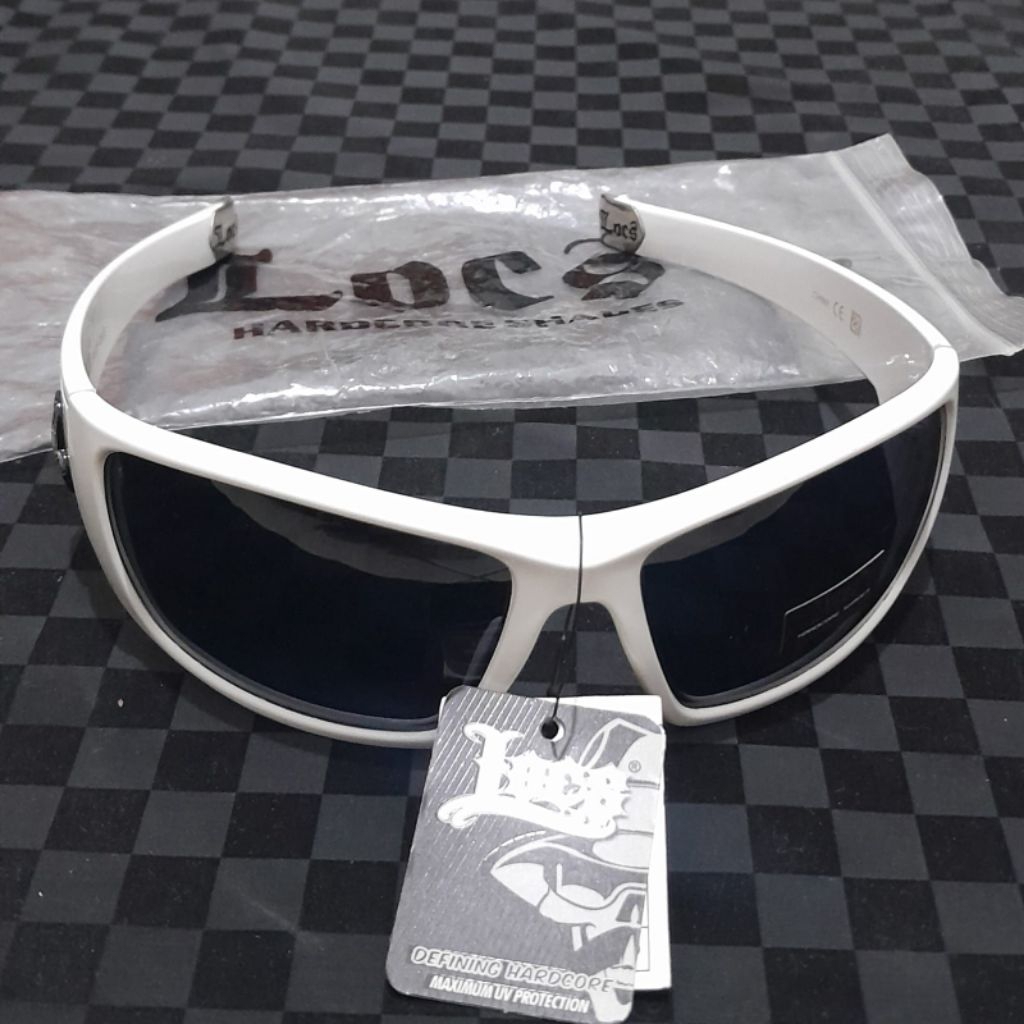 kacamata locs original putih utk sepeda / motor / lari / running / lowrider low rider. rare