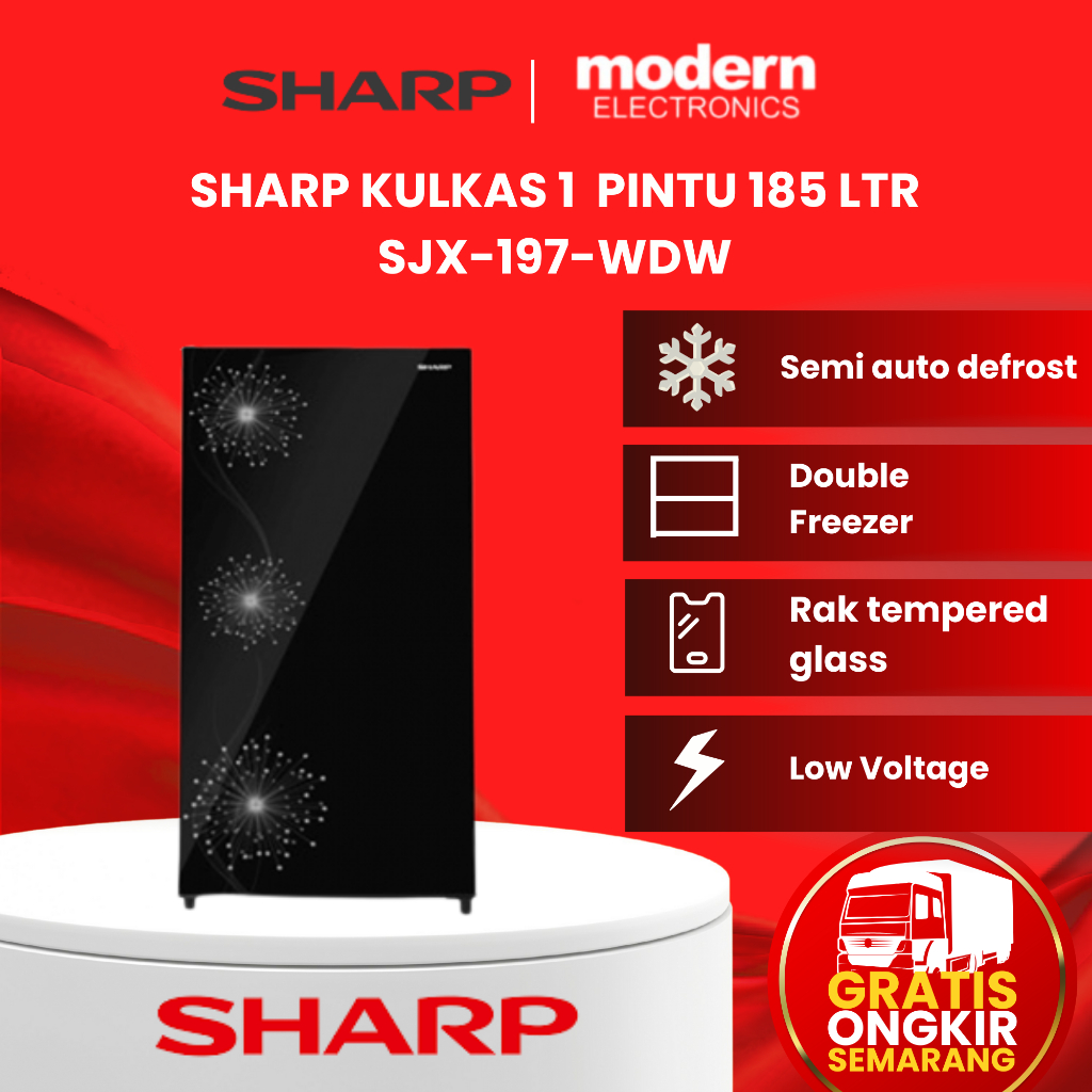 KULKAS 1 PINTU SHARP  SJ-X197W-DW