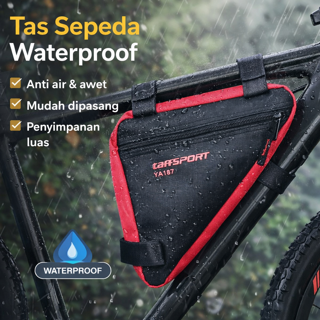 Tas Sepeda Segitiga Nylon Waterproof / Tas Sepeda Olahraga MTB