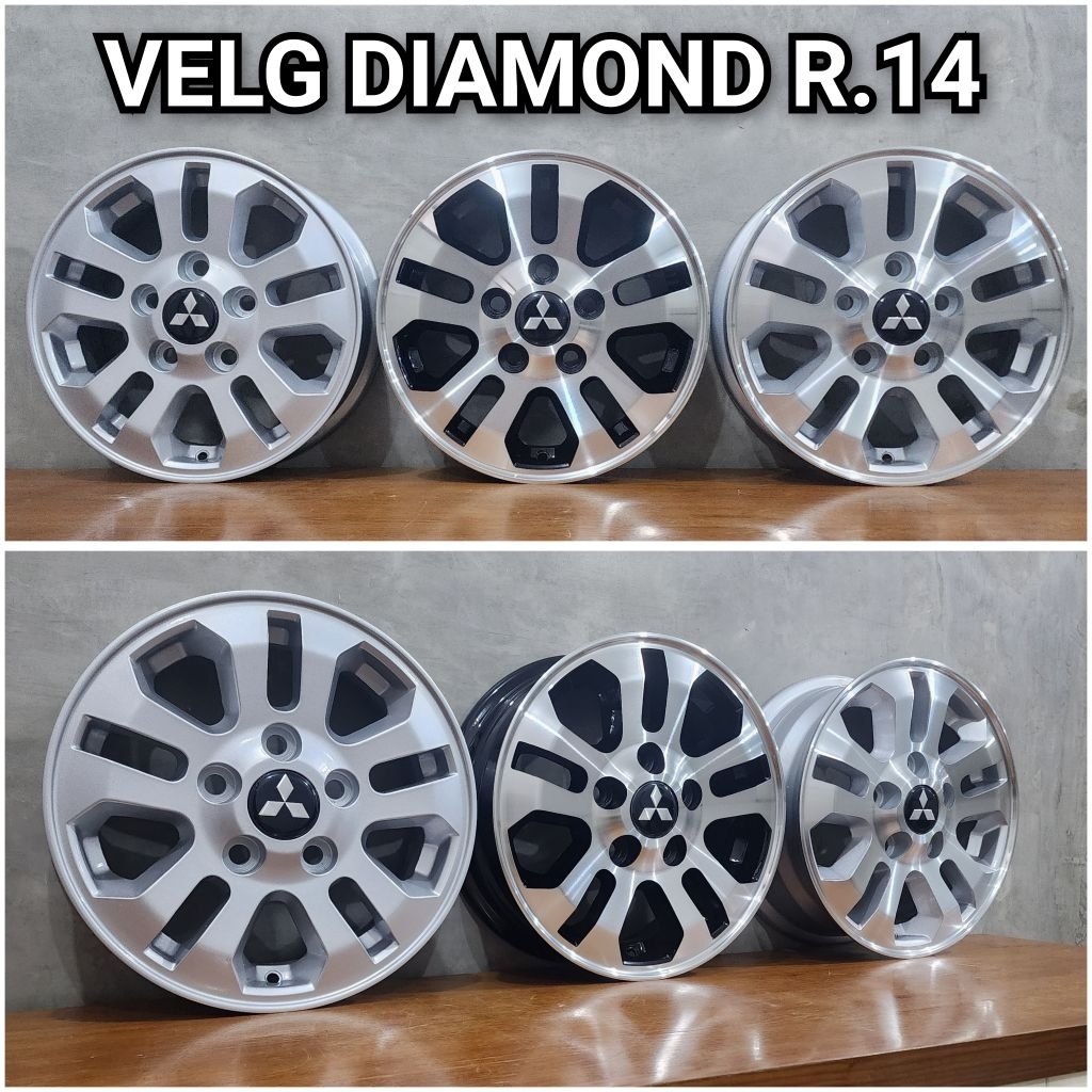 (HARGA 4 VELG) 1OO% BARU VELG DIAMOND R.14 FOR L300 KUDA GRANDMAX NEW CARRY APV DLL