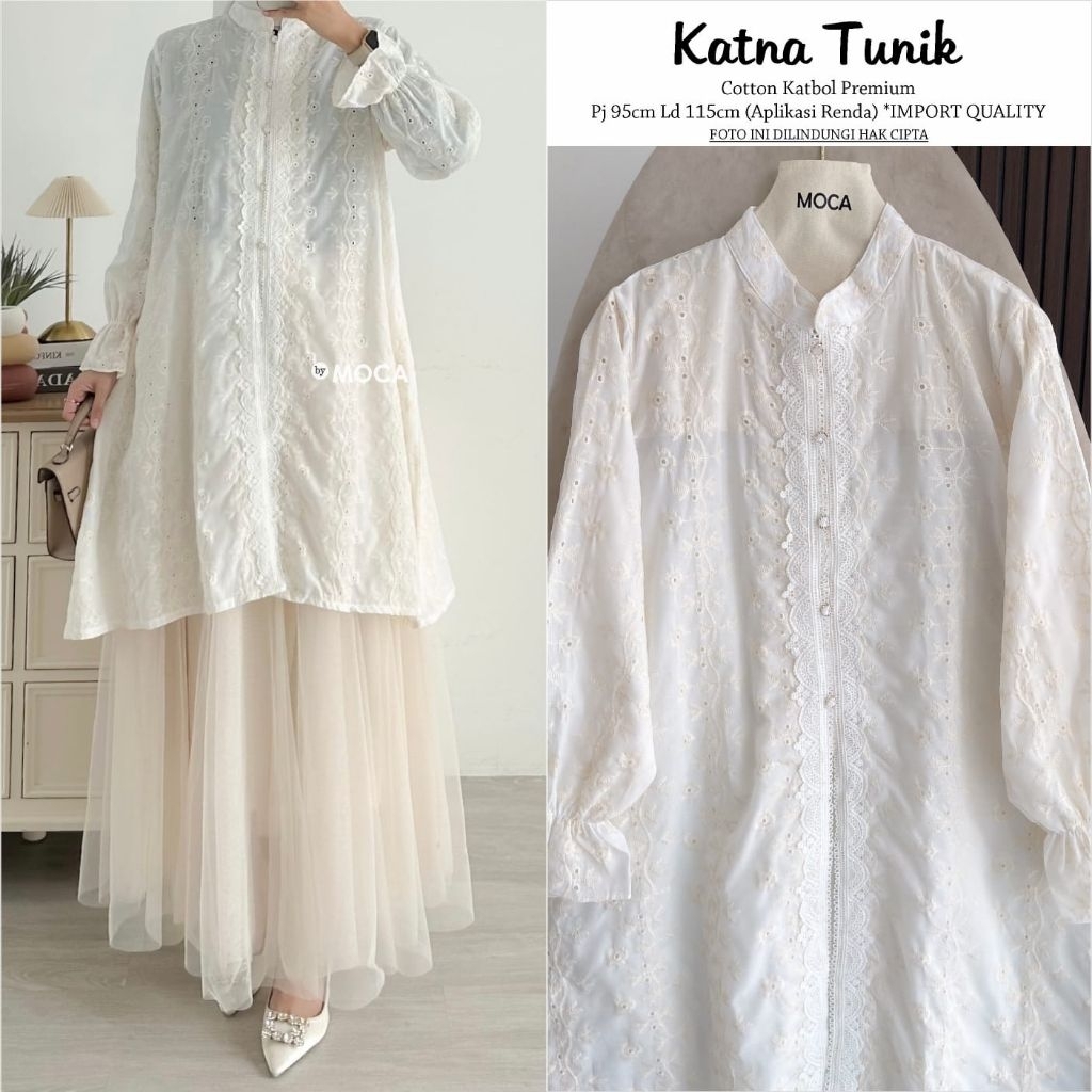 Katna Tunik | Tunik Katbol | Baju Kondangan | Tunik Putih Raya | Moca