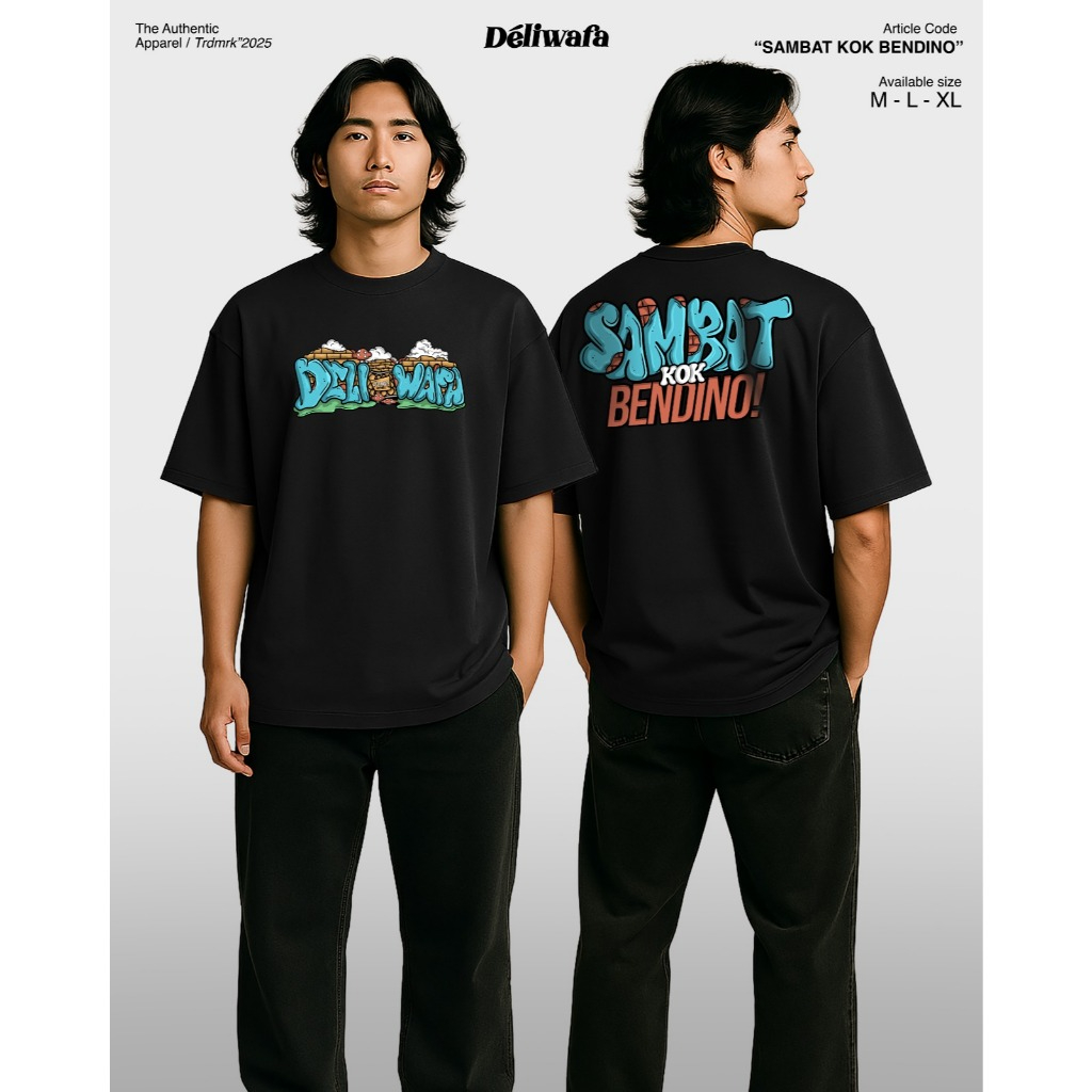 Deliwafa Sambat Kok Bendino Oversize Kaos Pria Wanita