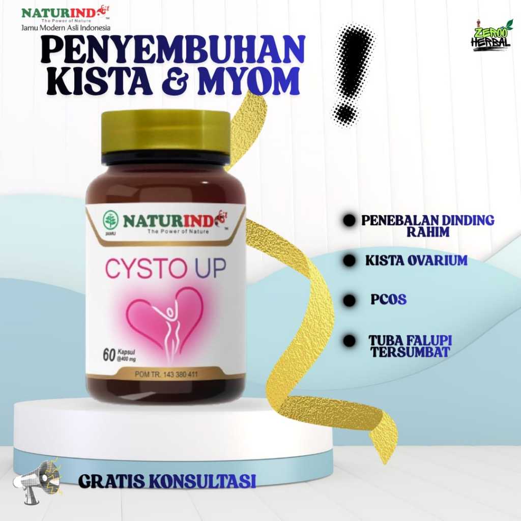 NATURINDO HERBAL KISTA OVARIUM PENEBALAN DINDING RAHIM MYOM PCOS CYSTO UP