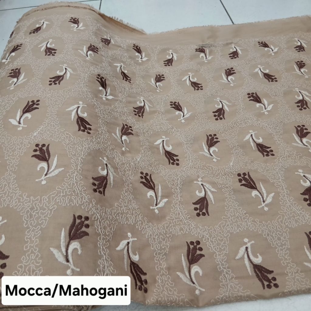 Kain bahan katun bordir jepang premium / Kain katun bordir jepang original import