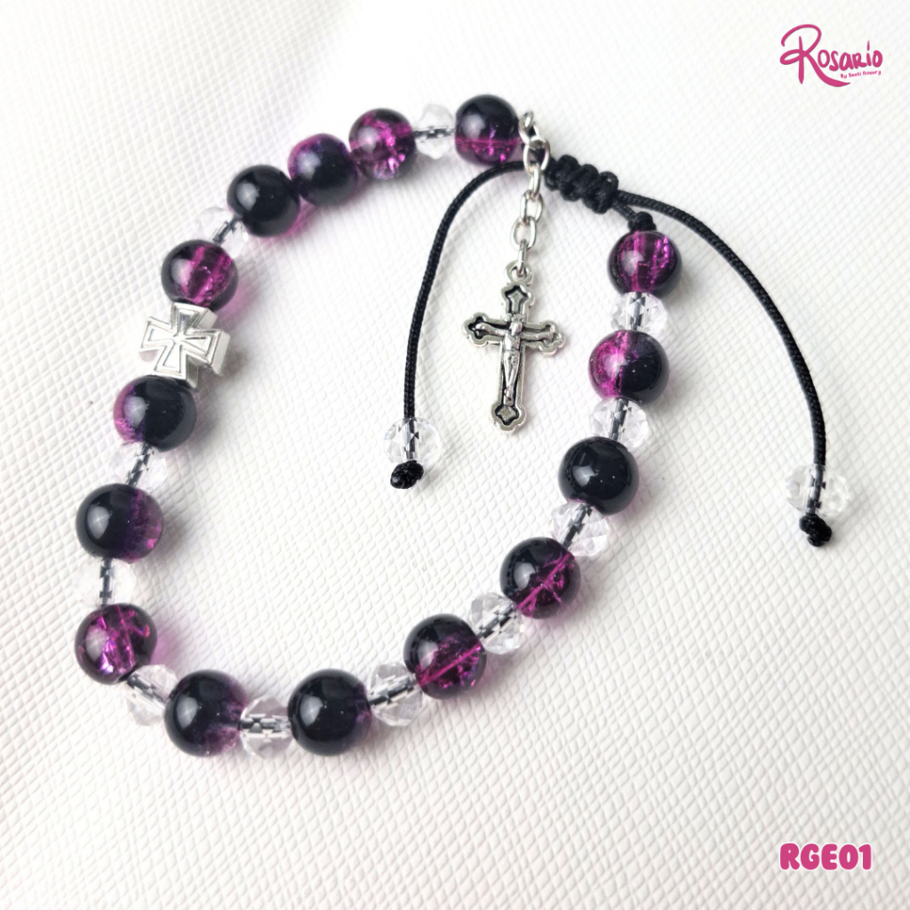 Gelang Rosario Kuno / Gelang Doa Katolik / Gelang Rosario Batu Manik / Kado Rosario RGE