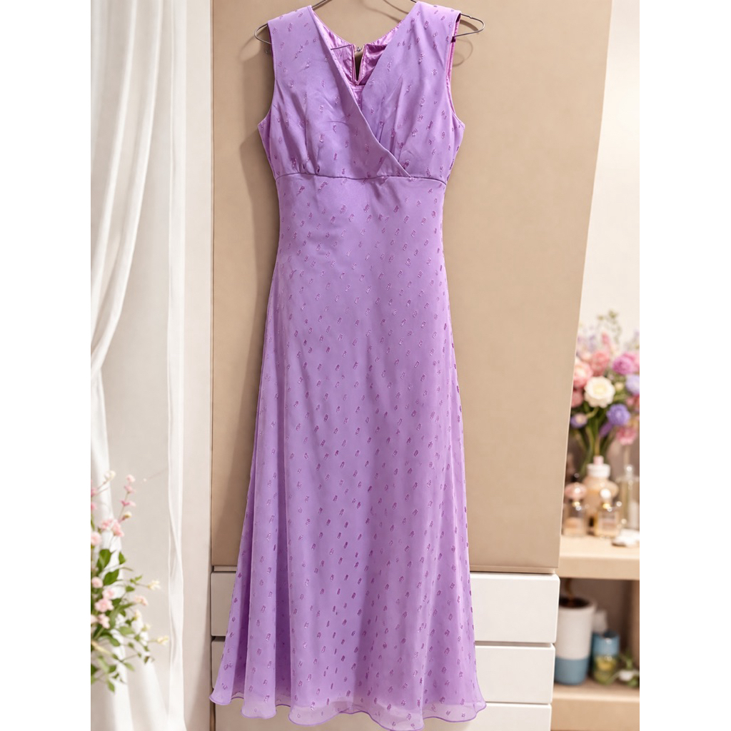 Dress party atau Gaun Ungu Purple Cakep