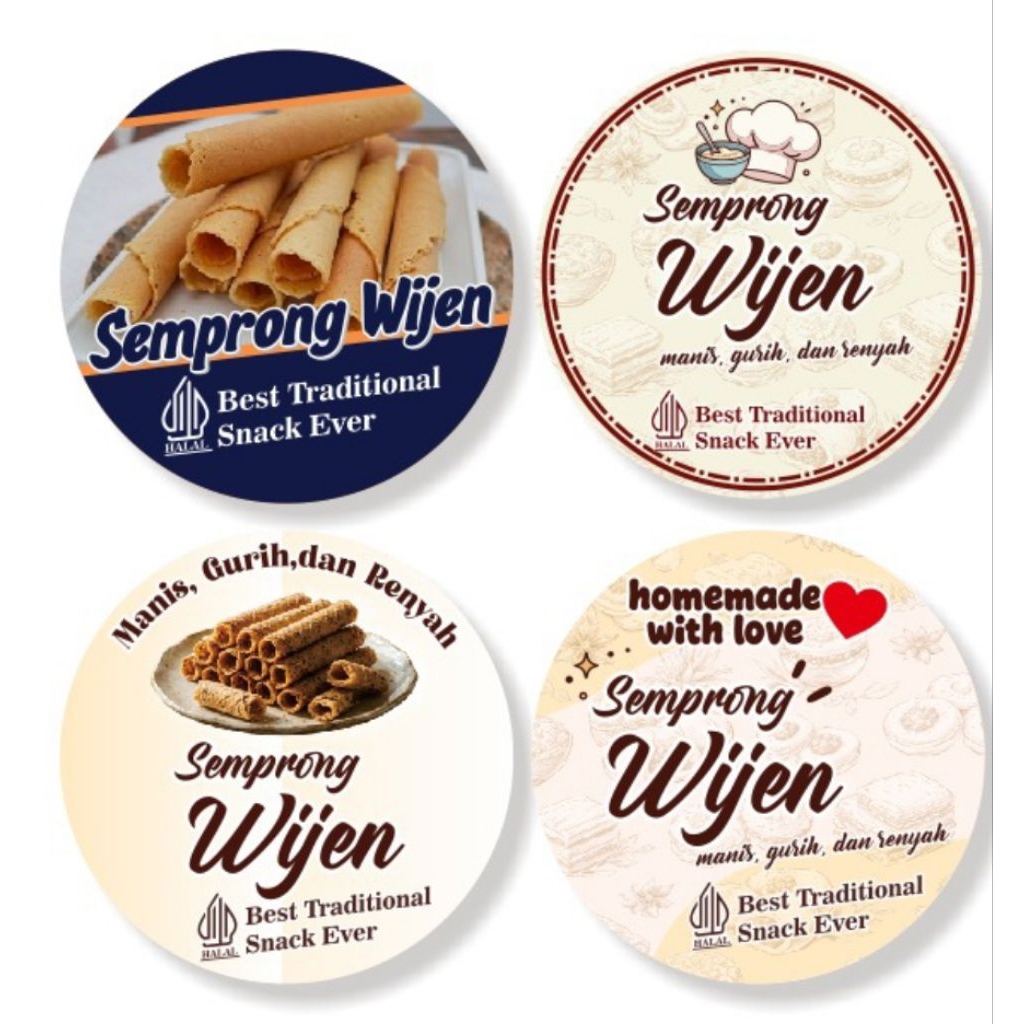 Sticker toples kue semprong wijen