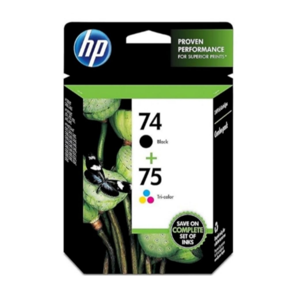 TINTA CARTRIDGE COMBO PACK HP 74 BLACK & 75 COLOR ORIGINAL COCOK UNTUK Printer : HP Deskjet D4360,J5